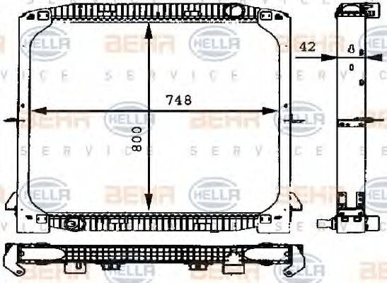 HELLA 8MK376721571 Радіатор, охолодження двигуна