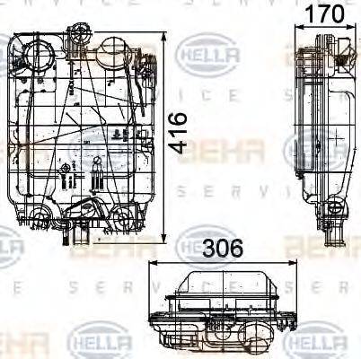 HELLA 8MA376753781 Компенсаційний бак, охолоджуюча рідина
