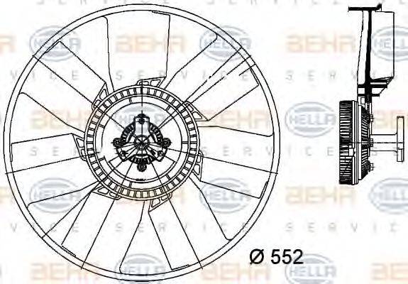 HELLA 8MV376757141 Вентилятор, охолодження двигуна