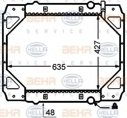 HELLA 8MK376774321 Радіатор, охолодження двигуна