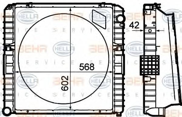 HELLA 8MK376792131 Радіатор, охолодження двигуна