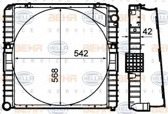 HELLA 8MK376792181 Радіатор, охолодження двигуна
