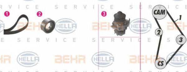 HELLA 8MP376803821 Водяний насос + комплект зубчастого ременя