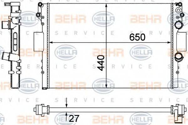 HELLA 8MK376900231 Радіатор, охолодження двигуна