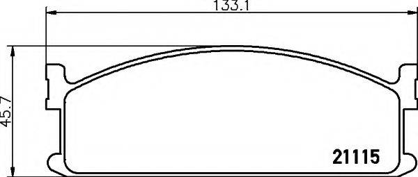 HELLA 8DB355006131 Комплект гальмівних колодок, дискове гальмо