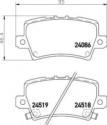 HELLA 8DB355006751 Комплект гальмівних колодок, дискове гальмо