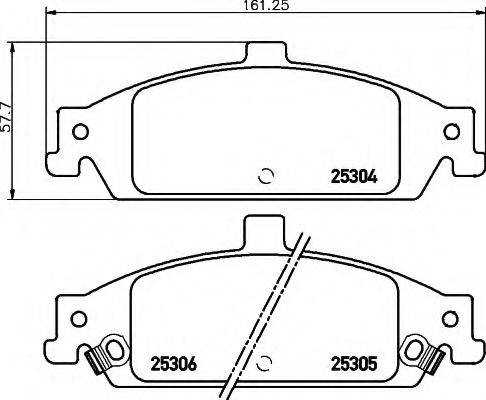 HELLA 8DB355020911 Комплект гальмівних колодок, дискове гальмо