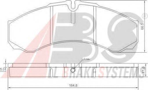 A.B.S. 37299OE Комплект гальмівних колодок, дискове гальмо