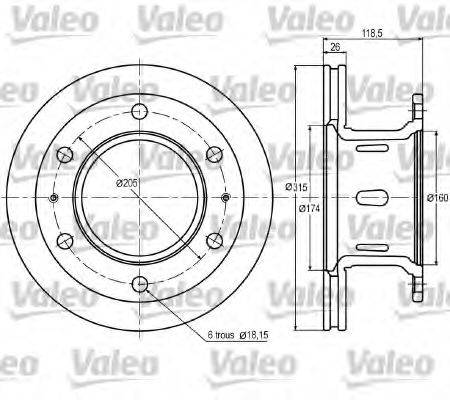VALEO 187006 гальмівний диск