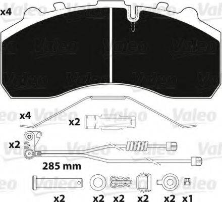 VALEO 882201 Комплект гальмівних колодок, дискове гальмо