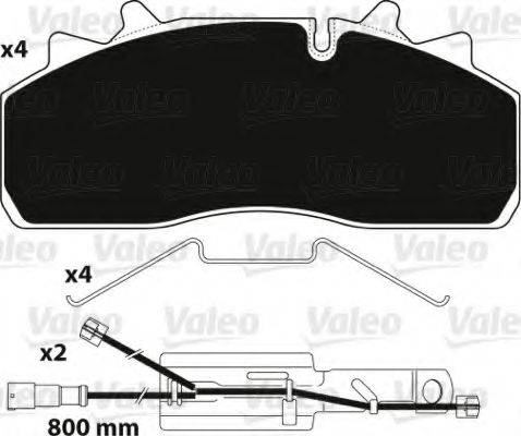 VALEO 882227 Комплект гальмівних колодок, дискове гальмо