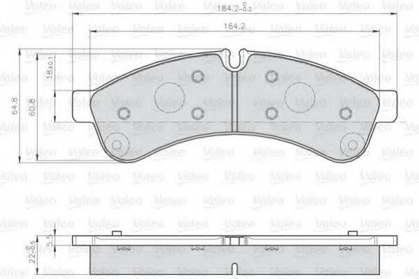 VALEO 872231 Комплект гальмівних колодок, дискове гальмо