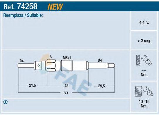 FAE 74258 Свічка розжарювання