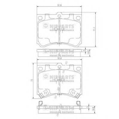 NIPPARTS J3603035 Комплект гальмівних колодок, дискове гальмо