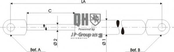 JP GROUP 4381202909 Газова пружина, кришка багажника