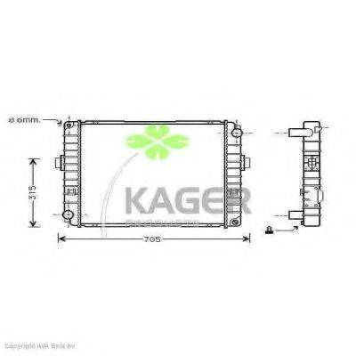 KAGER 310531 Радіатор, охолодження двигуна