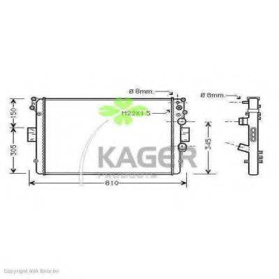 KAGER 310537 Радіатор, охолодження двигуна