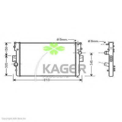 KAGER 310542 Радіатор, охолодження двигуна