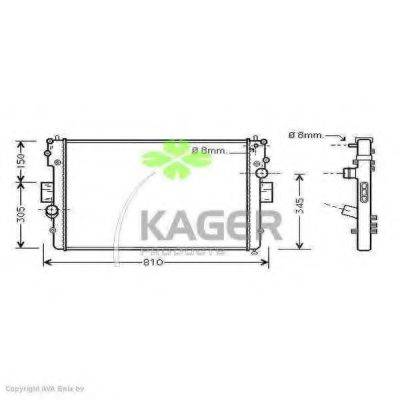 KAGER 312144 Радіатор, охолодження двигуна