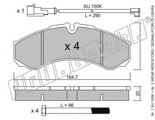 FRI.TECH. 2211W Комплект гальмівних колодок, дискове гальмо