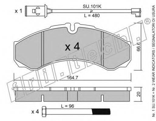 FRI.TECH. 2212W Комплект гальмівних колодок, дискове гальмо