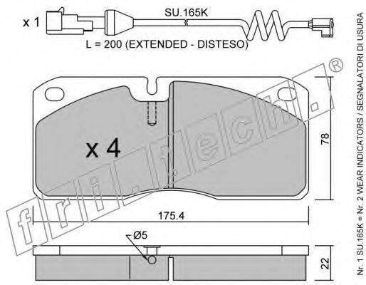 FRI.TECH. 2784W Комплект гальмівних колодок, дискове гальмо