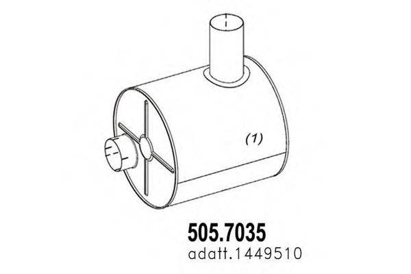 ASSO 5057035 Середній/кінцевий глушник ОГ