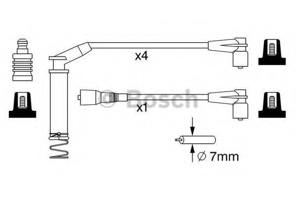 BOSCH 0986357281 Комплект дротів запалювання