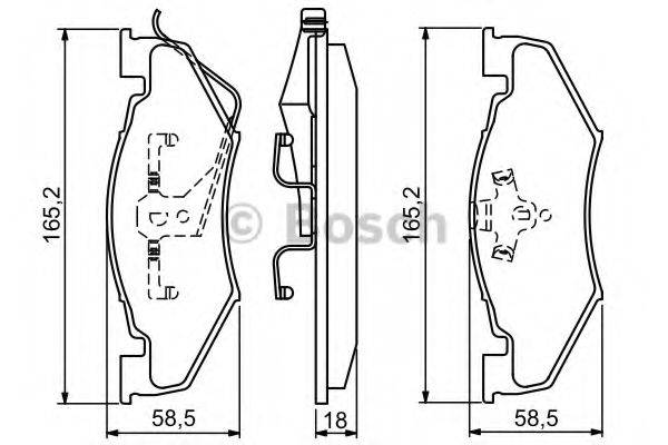 BOSCH 0986494336 Комплект гальмівних колодок, дискове гальмо