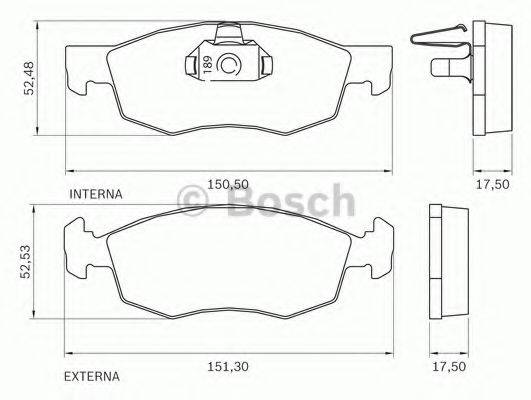 BOSCH 0986BB0709 Комплект гальмівних колодок, дискове гальмо