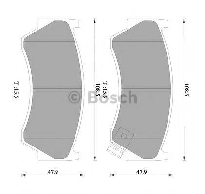 BOSCH 0986505966 Комплект гальмівних колодок, дискове гальмо