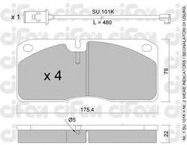 CIFAM 8222692K Комплект гальмівних колодок, дискове гальмо