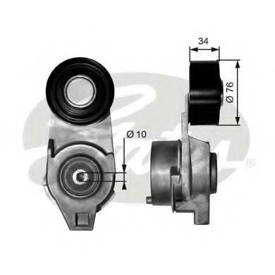 GATES T38565 Натягувач ременя, клинового зубча