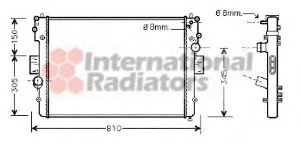 VAN WEZEL 28002057 Радіатор, охолодження двигуна