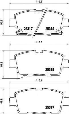 TEXTAR 2531601 Комплект гальмівних колодок, дискове гальмо