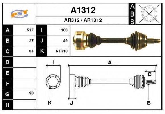 SNRA A1312 Приводний вал