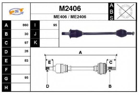 SNRA M2406 Приводний вал