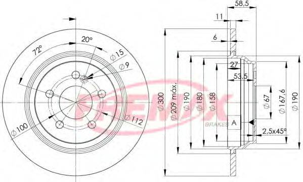 FREMAX BD3055 гальмівний диск