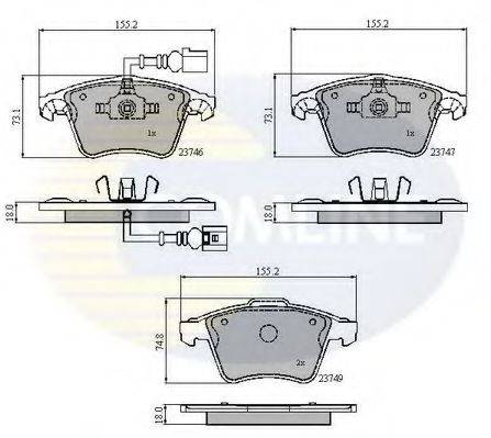 COMLINE CBP11312 Комплект гальмівних колодок, дискове гальмо