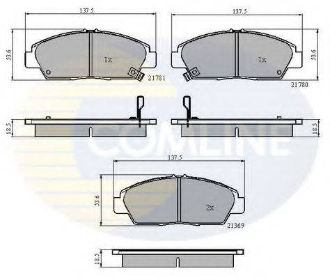 COMLINE CBP3446 Комплект гальмівних колодок, дискове гальмо