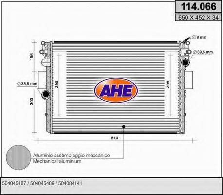 AHE 114066 Радіатор, охолодження двигуна