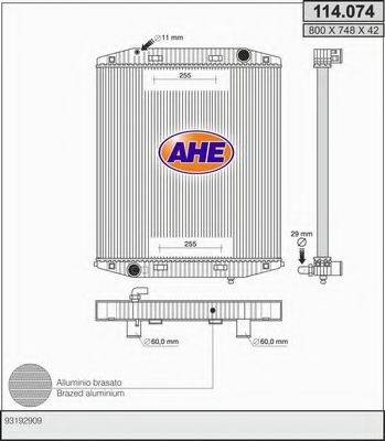 AHE 114074 Радіатор, охолодження двигуна