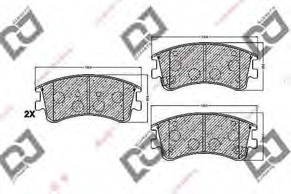 DJ PARTS BP1156 Комплект гальмівних колодок, дискове гальмо