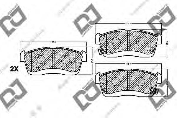 DJ PARTS BP1228 Комплект гальмівних колодок, дискове гальмо