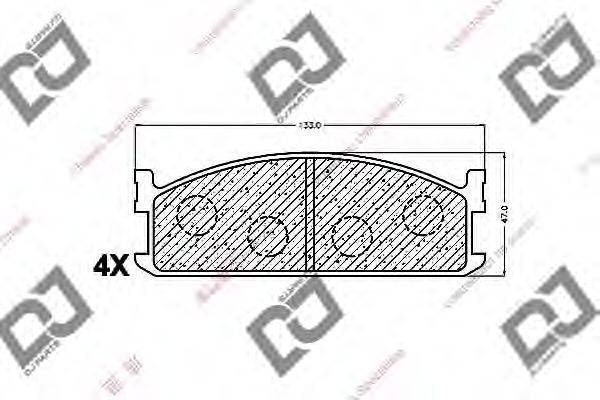 DJ PARTS BP1260 Комплект гальмівних колодок, дискове гальмо