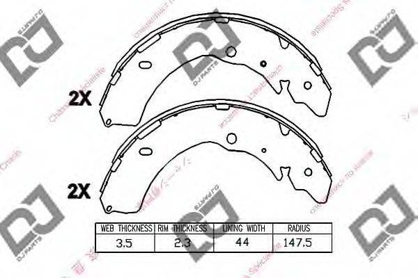 DJ PARTS BS1324 Комплект гальмівних колодок