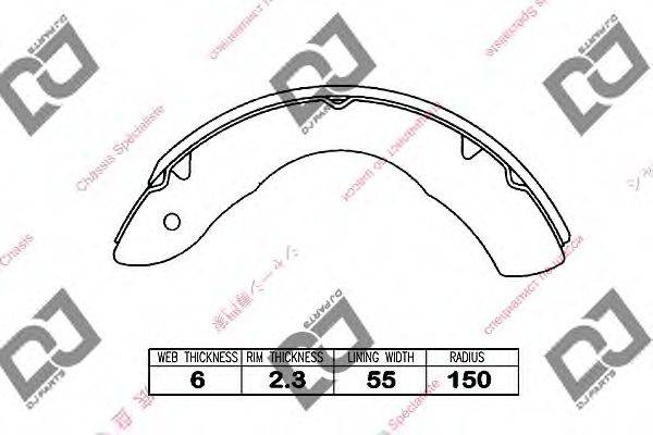 DJ PARTS BS1299 Комплект гальмівних колодок
