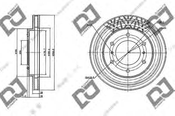DJ PARTS BD1034 гальмівний диск