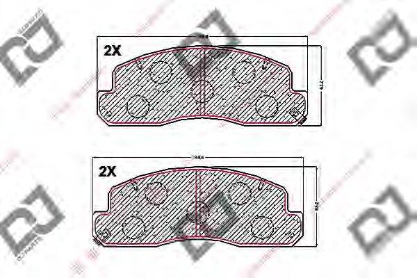 DJ PARTS BP1576 Комплект гальмівних колодок, дискове гальмо
