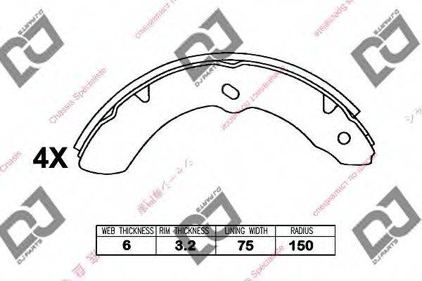 DJ PARTS BS1317 Комплект гальмівних колодок